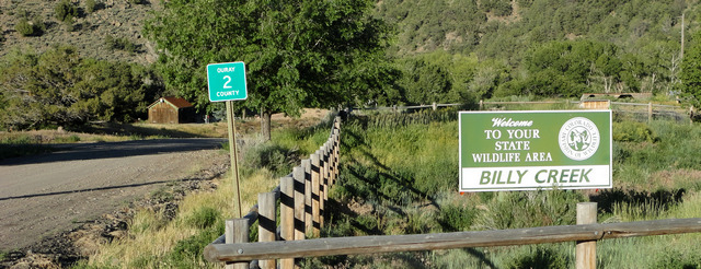 Ouray County Road 2 entering Billy Creek State Wildlife Area