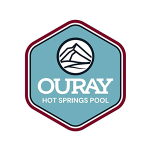 Logo for the Ouray Hot Springs at night