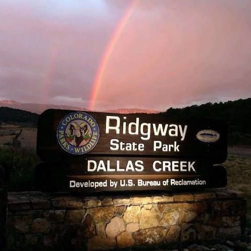 Ridgway State Park rainbow above Dallas Creek Entrance