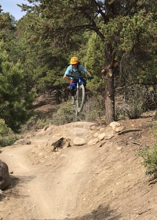 Mountain biker jumping on RAT trails