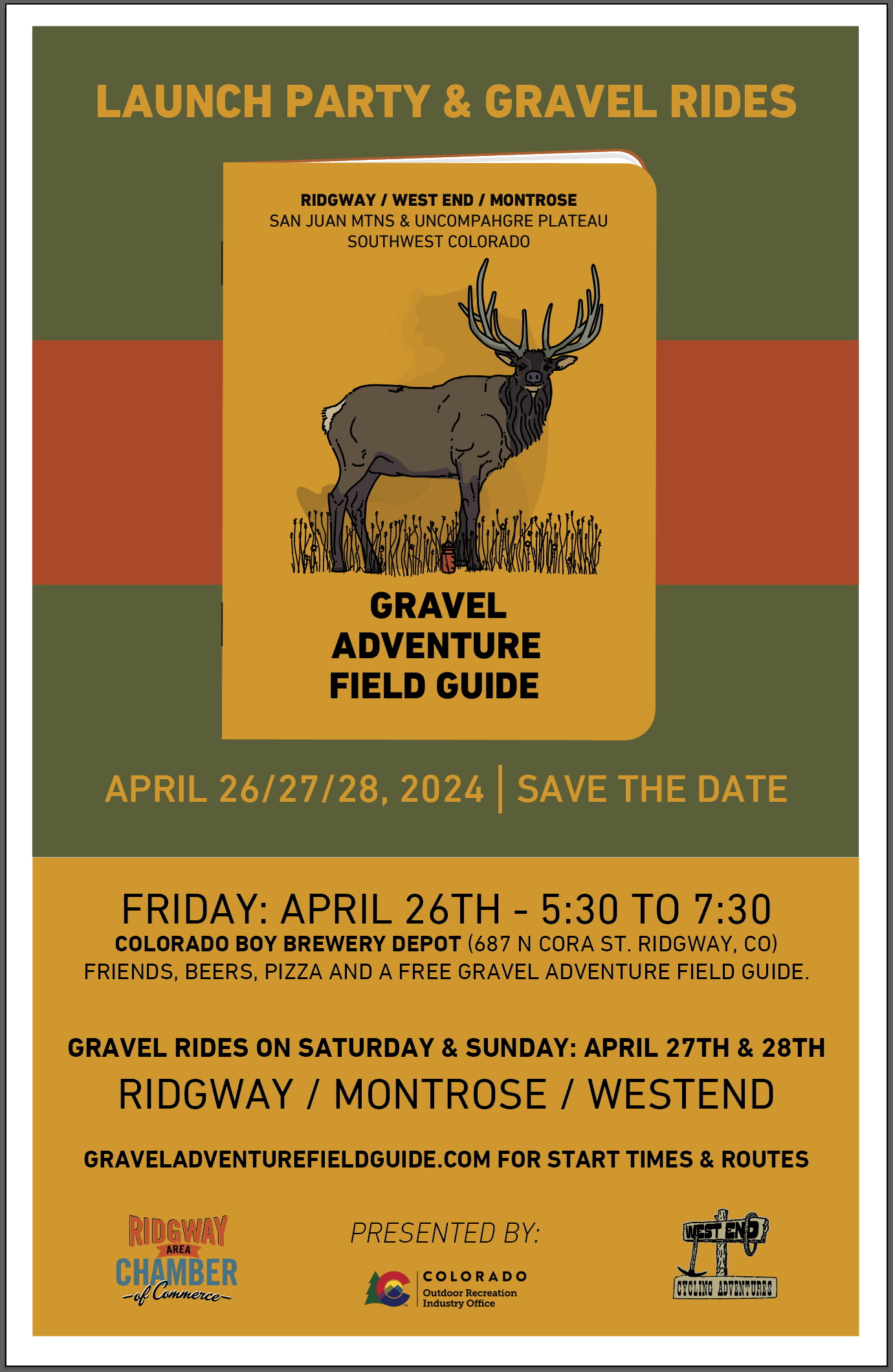 Launch Party & Gravel Rides - April 26, 27, 28