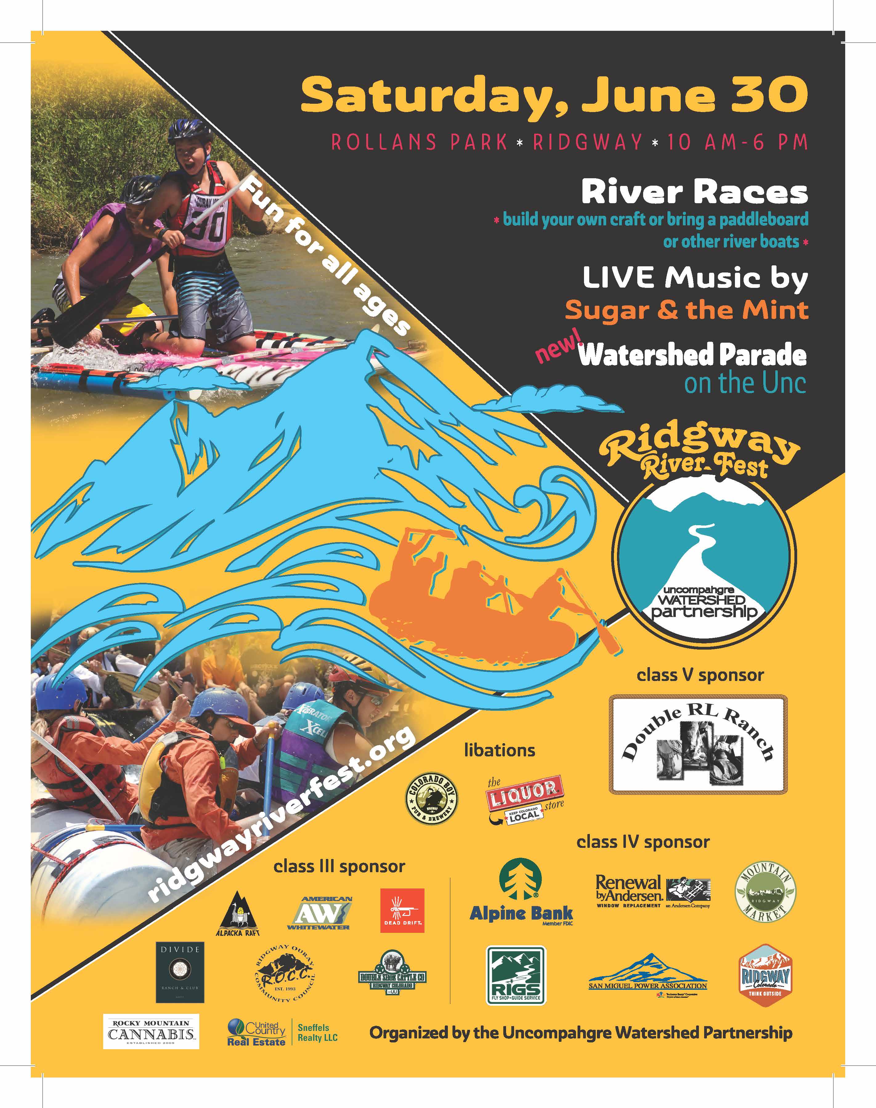 Ridgway RiverFest 2018 poster 8x11